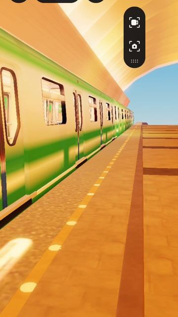 Поезд «Охта» в зеленом окрасе прибывает на станцию «Обухово», Roblox
