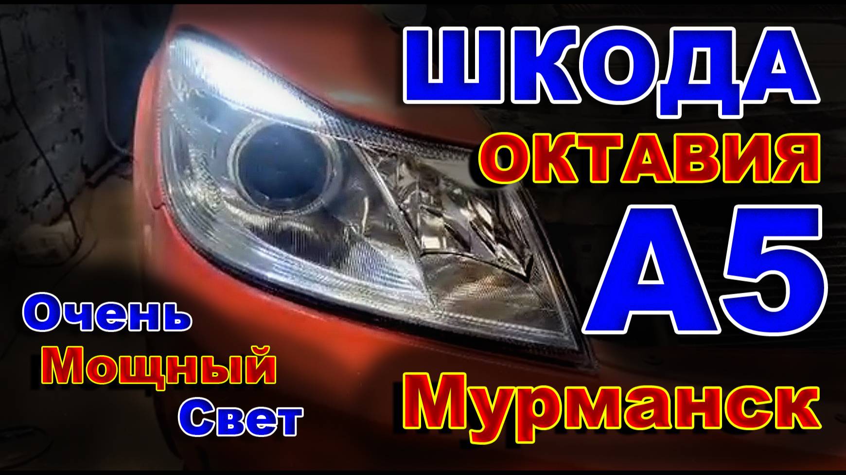 Мурманск: Шкода Октавия А5 - Установили 3х Чиповые BiLED. Свет - Пушка!!!