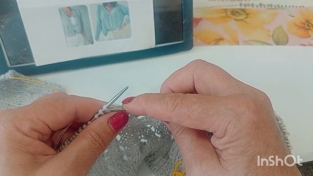 МК.продолжение по кофточке "Россыпь Серебра"/ 3 часть