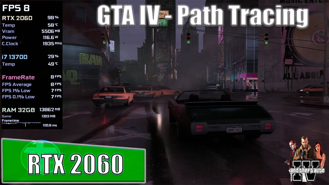 Grand Theft Auto IV - патч TRACING с  RTX 2060