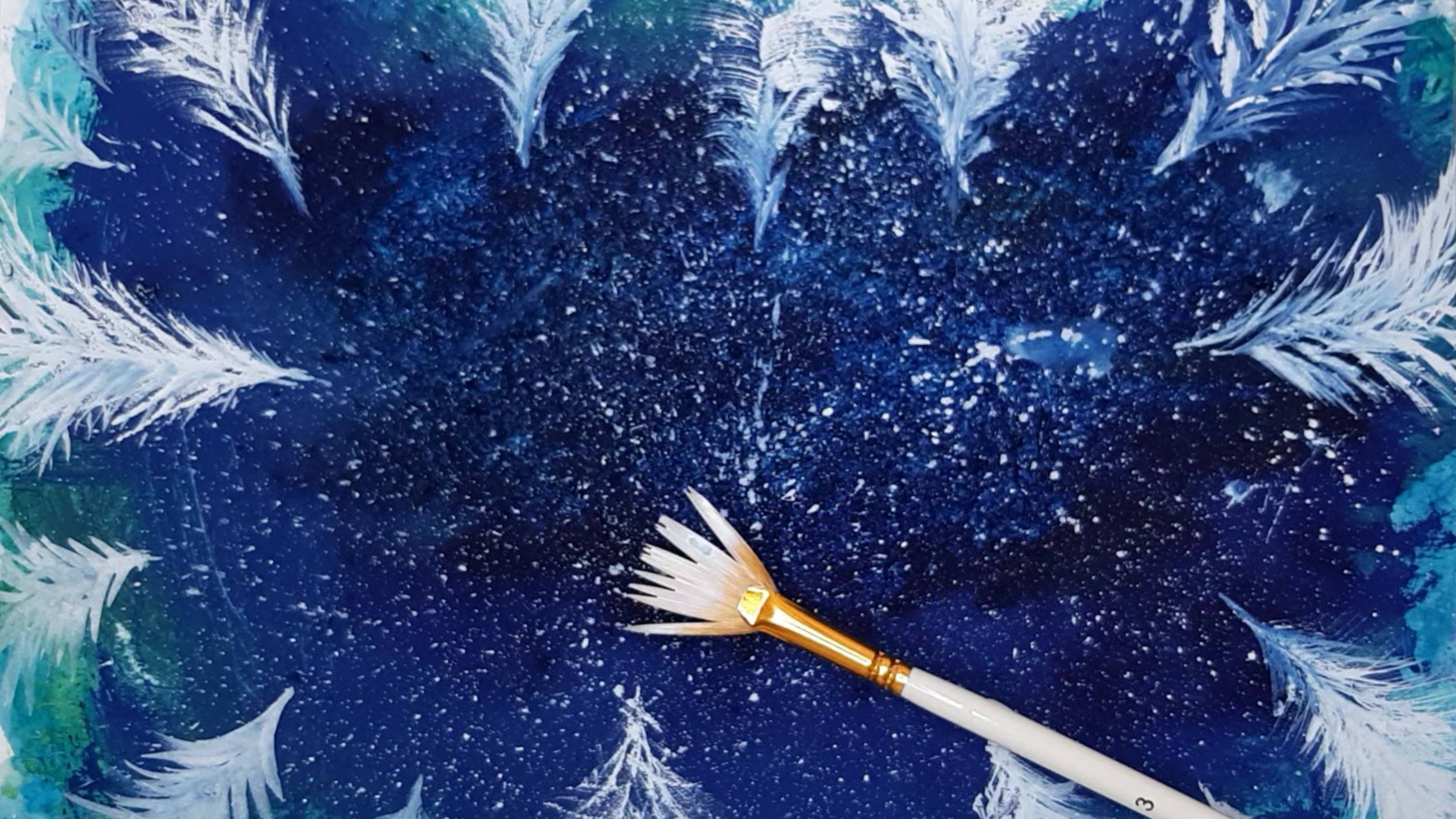 Ребенок 2 лет научит вас рисовать шедевры! Звездное зимнее небо