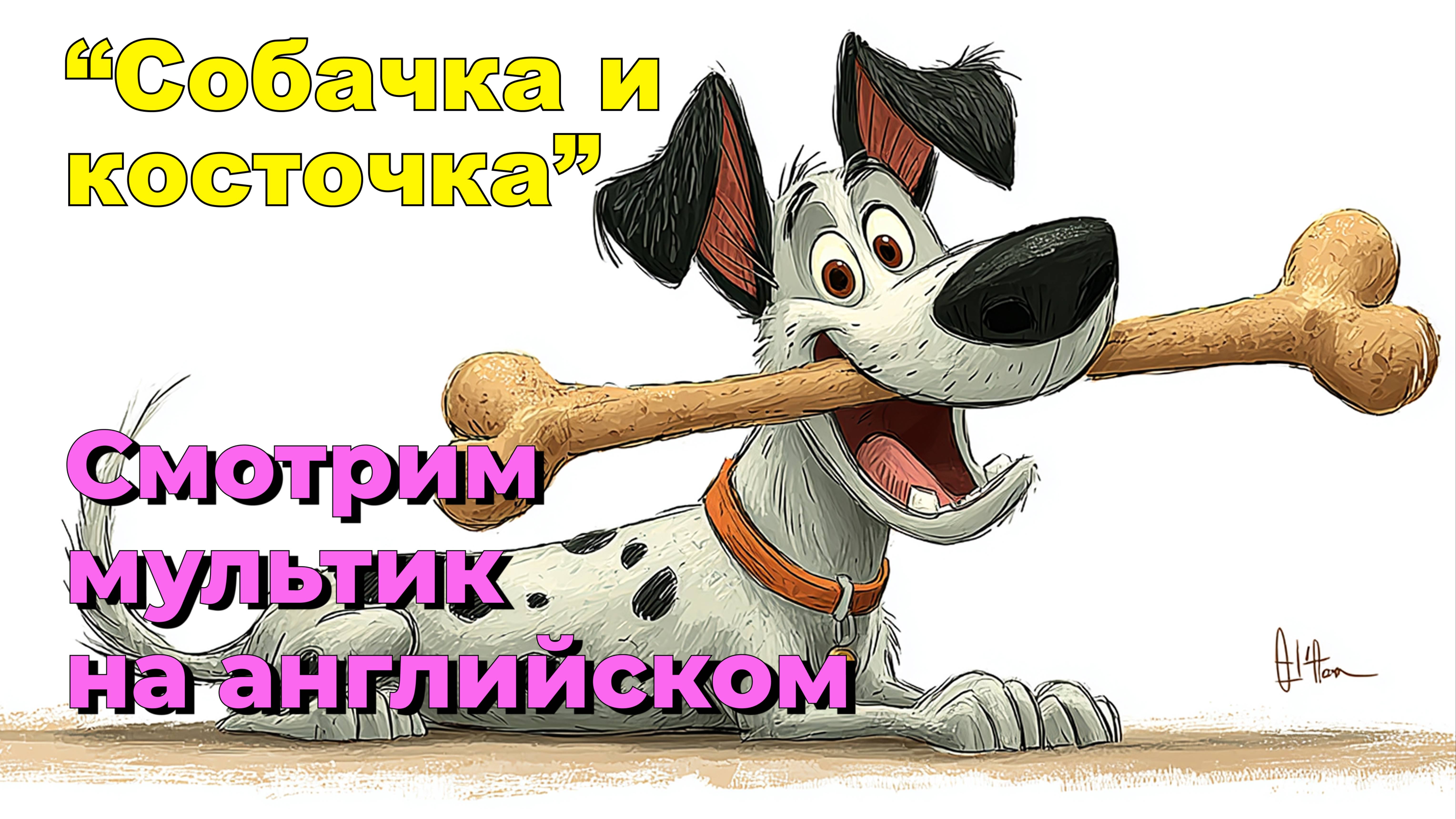 Мультик на английском для детей: 🐾The Dog and his Bone (Косточка и собачка)