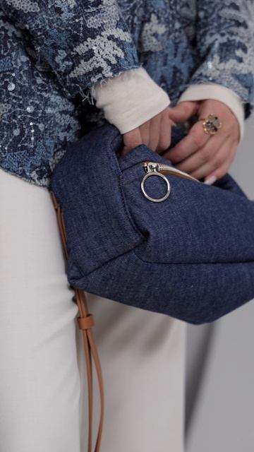 Жакет деним с пайетками и кружевом. Молочные брюки клеш