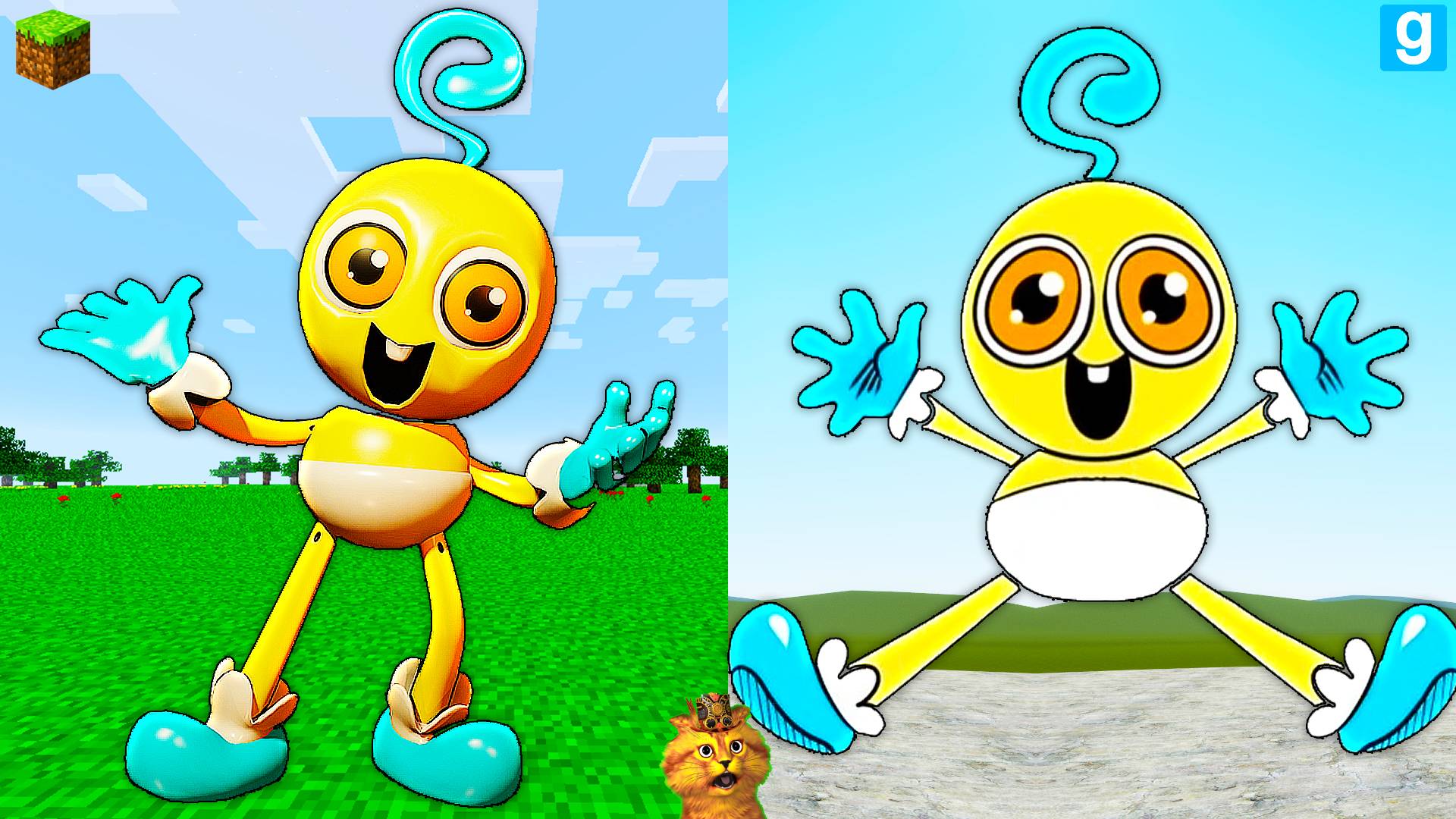 Майнкрафт против длинные ноги в гаррис мод! babby long legs in minecraft