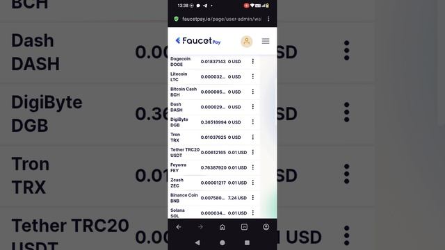 Faucetpay. акк.wmlimitr . Баланс 7.39 $.