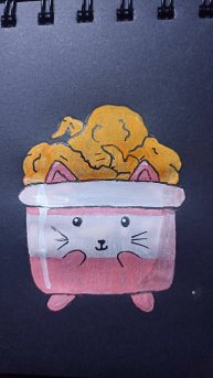 Рисунок гуашью / Жареная курочка