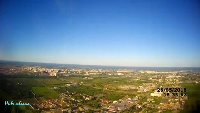 Тамбов Взлет из кабины Ту-134 .