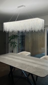 Прямоугольная люстра с хрусталем