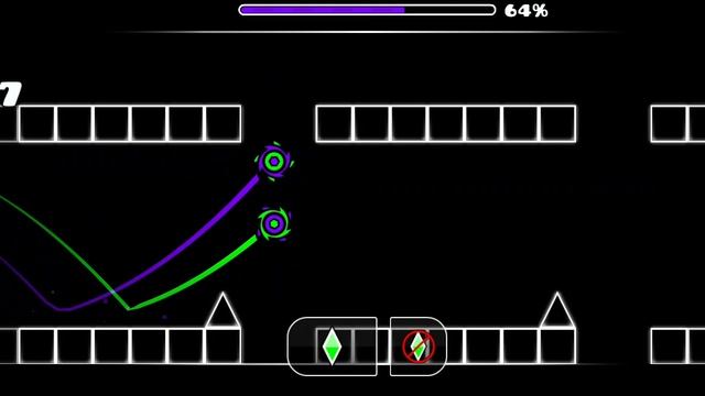 Geometry dash, делаю обзор на свой построенный уровень