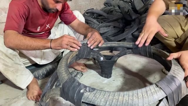 Кресло из старых покрышек. Пакистан