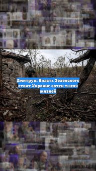 Дмитрук: Власть Зеленского стоит Украине сотен тысяч жизней