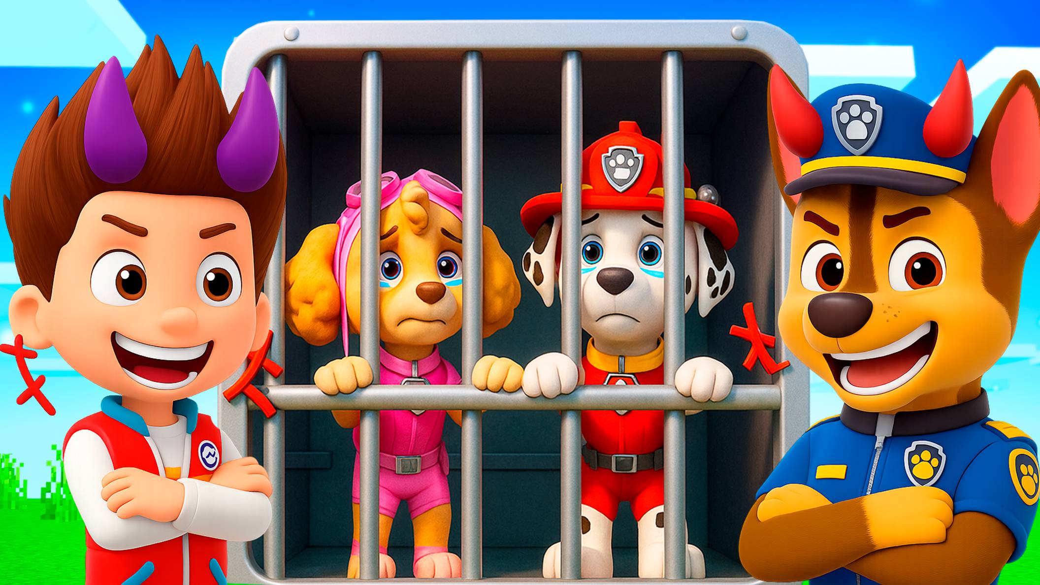 ЩЕНЯЧИЙ ПАТРУЛЬ СЕЛ В ТЮРЬМУ ПОБЕГ ЗАКЛЮЧЁННЫХ в МАЙНКРАФТ PAW PATROL МУЛЬТИК