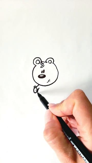 Рисунок на День влюбленных Милый мишка с шариком