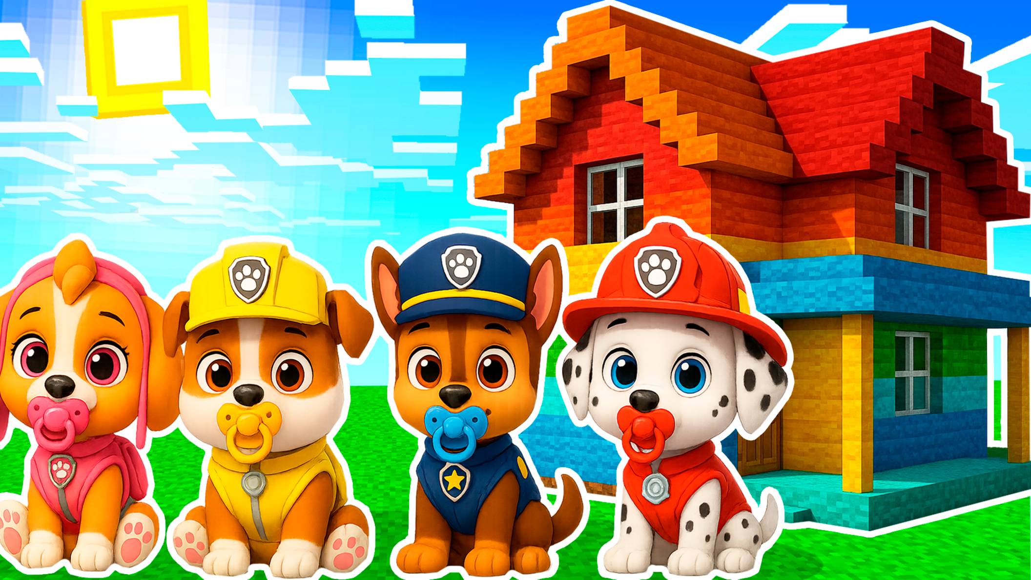 ПОСТРОИЛ ДОМ для БЕЙБИ ЩЕНЯЧИЙ ПАТРУЛЬ в МАЙНКРАФТ PAW PATROL МУЛЬТИК