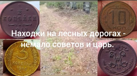 Находки с металлоискателем на лесных дорогах. ( немало советников и хорошая империя)