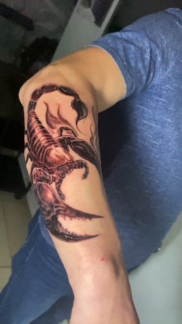 «Хочу скорпиона, но не знаю, как его расположить», — сказал он. Я взял маркер и нарисовал эскиз прям