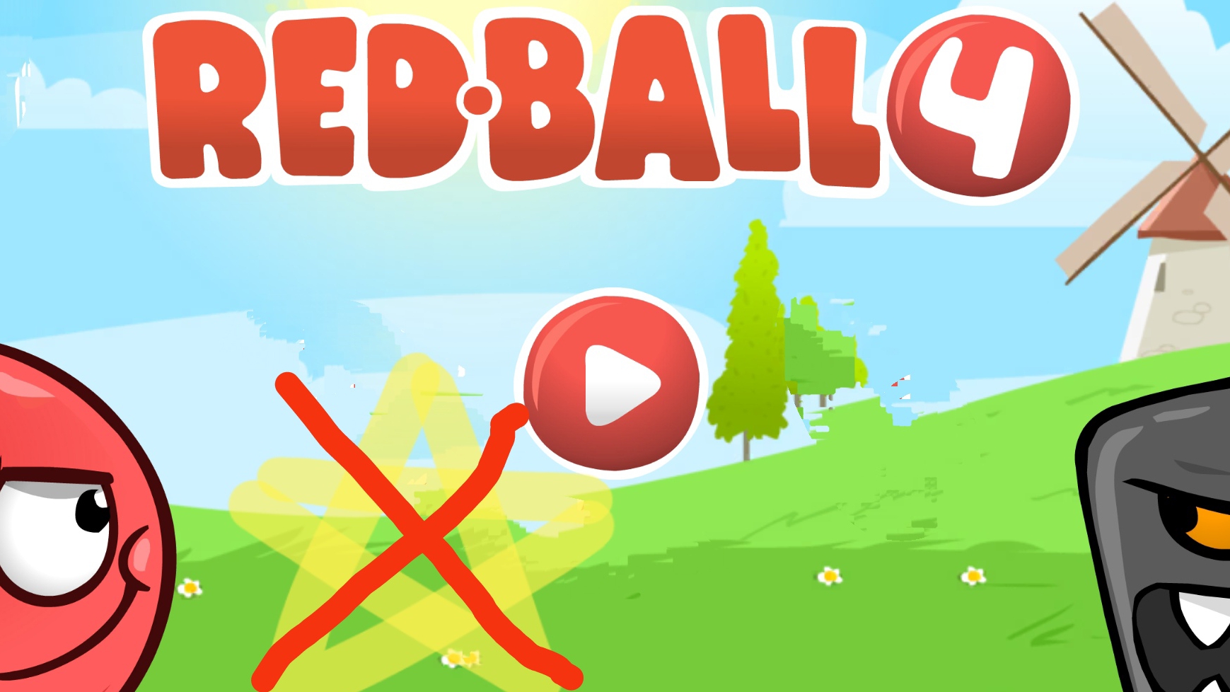 1 часть челленджа прохожу red ball 4 но нельзя касаться звёзд!