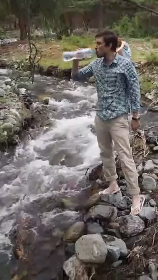 Питьевая вода в ручье (Горный Алтай, Россия).