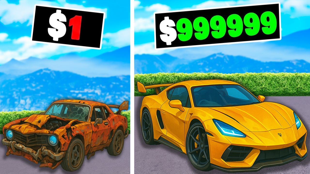 ПРОКАЧАЛ ТАЧКУ НУБА ЗА $1 ДО $1,000,000 В GTA 5