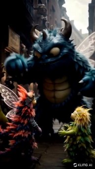 (Мульзарисовка) Когда большой синий монстр танцует с крошечными монстриками… и превращается в фей