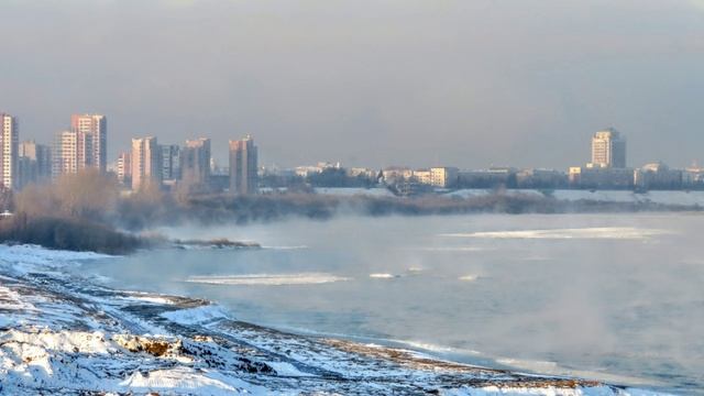 Так застывают реки. Шуга идёт по Томи. Кемерово