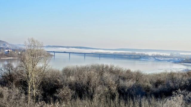 Радуга, морозный пар над Томью и ледостав. ноябрь 15, 2020