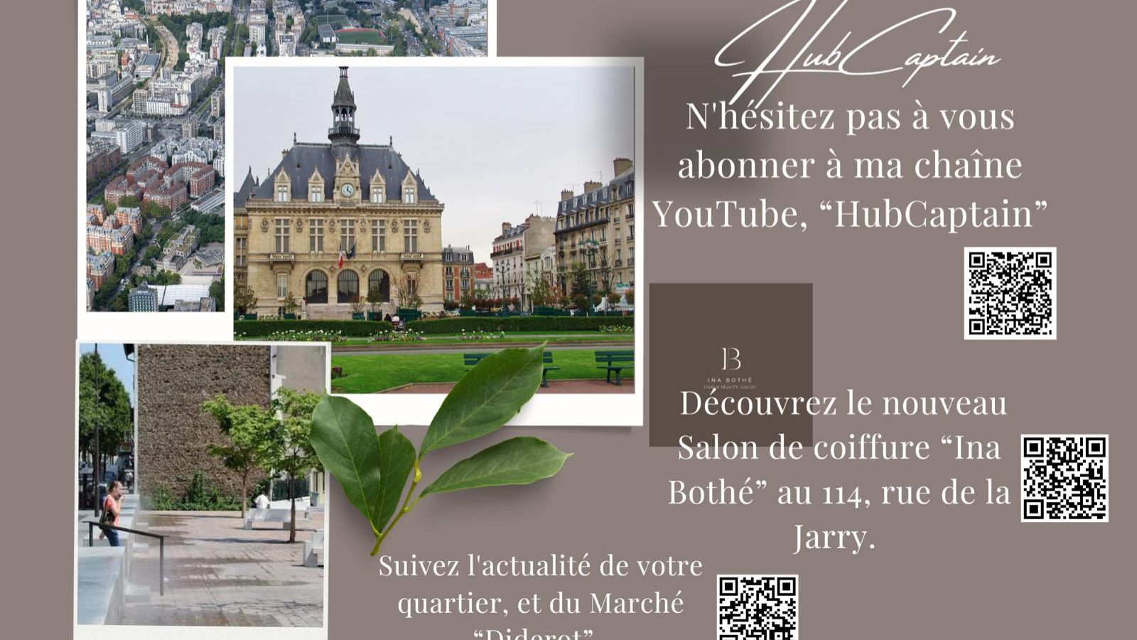 Pub Ina Bothé et Marché Diderot Vincennes France (HubCaptain)