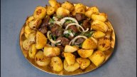 Мясо как шашлык. Вкуснейшая картошка с мясом.