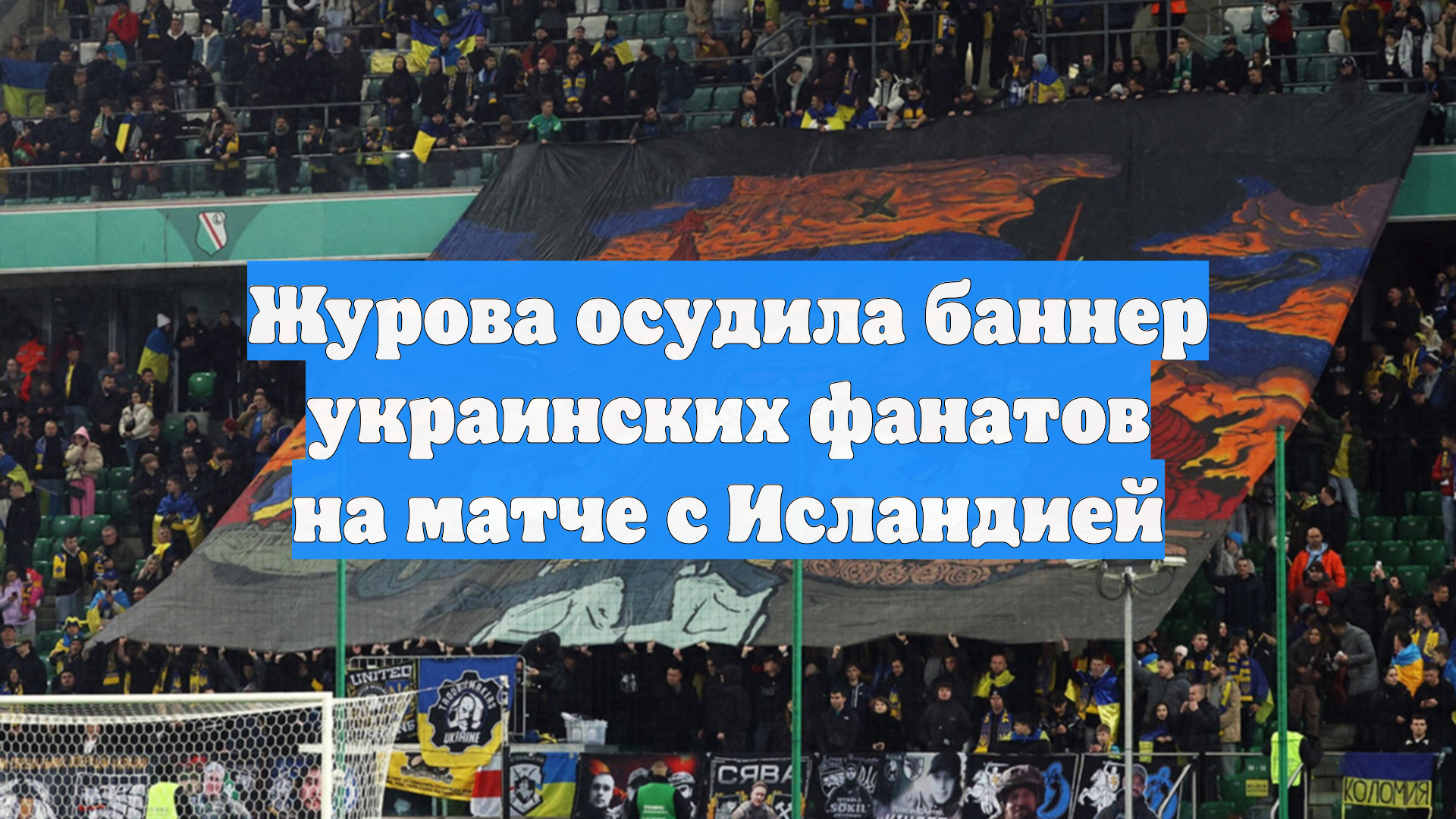 Журова осудила баннер украинских фанатов на матче с Исландией