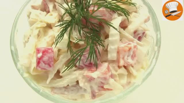 Салат с кальмарами