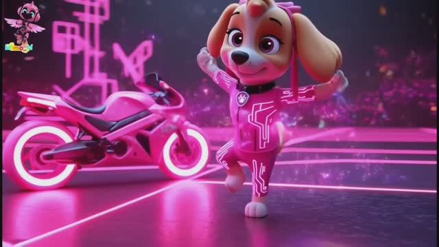 Щенячий патруль, Скай, Маршал, Эверест, Гончик, Крепыш и Зума в цифровом мире. Песенка для детей