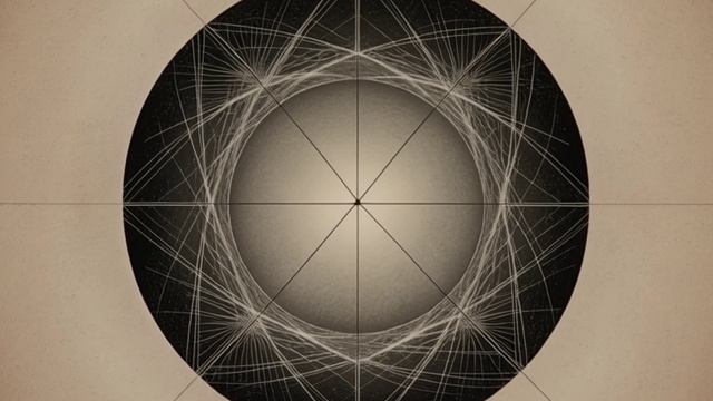 Графический эскиз: портал между мирами — круг в центре листа