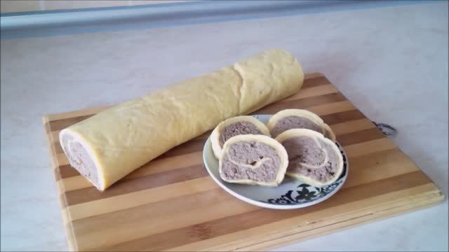 Закуски на праздничный стол. Рулет с печенью