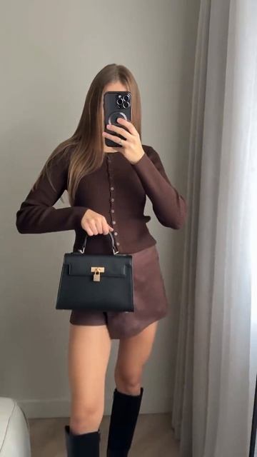 Образы с шоколадным кардиганом