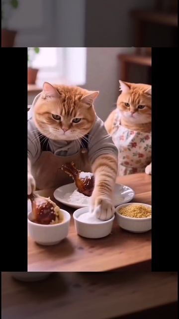 Котики готовят ужин