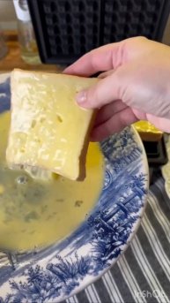 Гренки на завтрак в вафельнице #завтрак