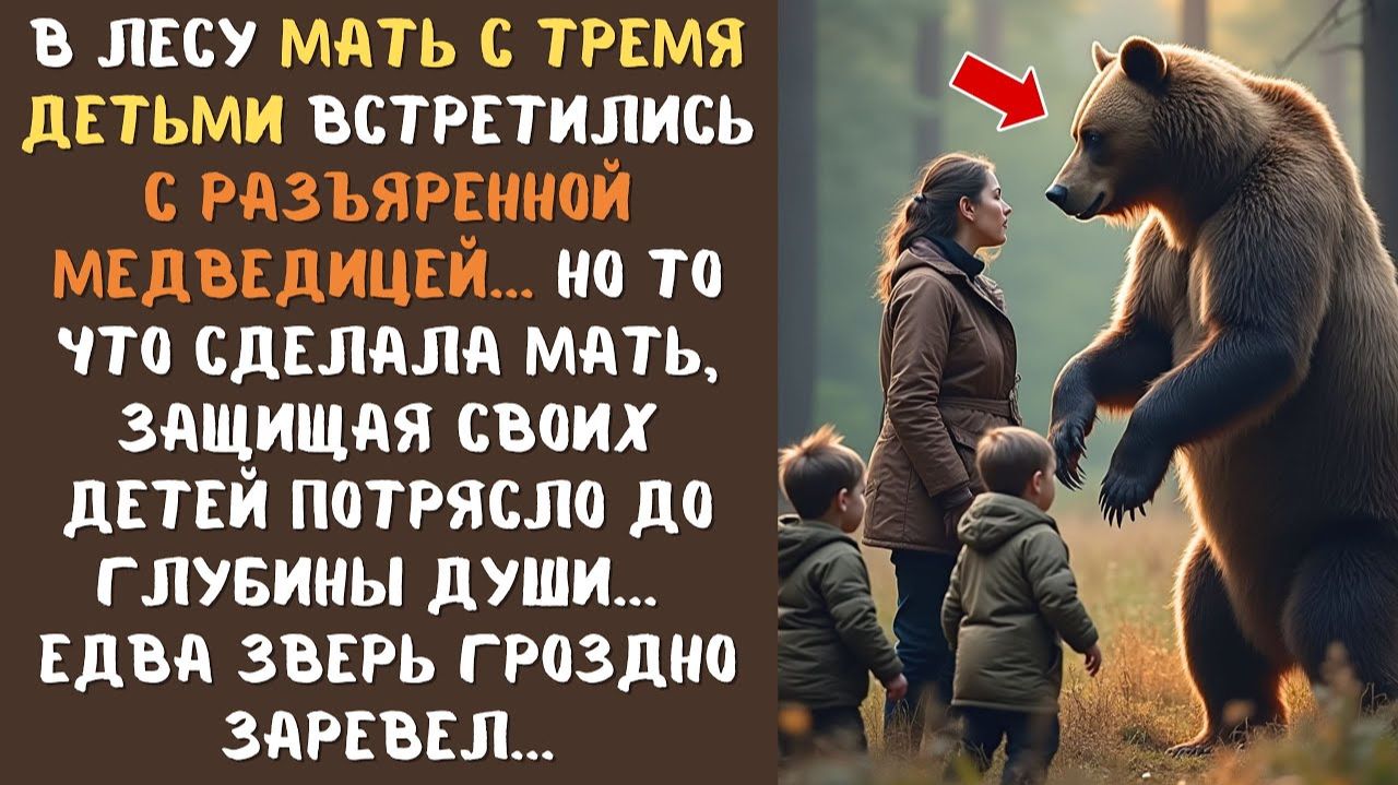 Встреча с медведем чудом не обернулась трагедией. То что сделала МАТЬ пробирает до слез...