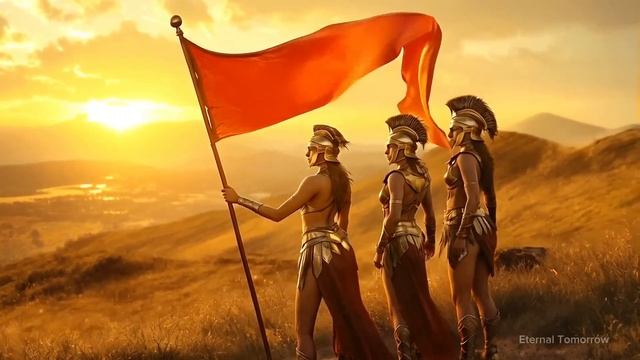 Гламурная спартанская воительница. Видео и музыка от ИИ. Очень красиво!