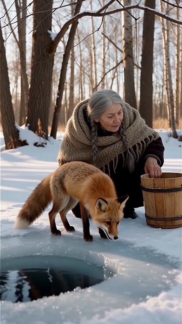 Лиса и волк - русская народная сказка от нейросети