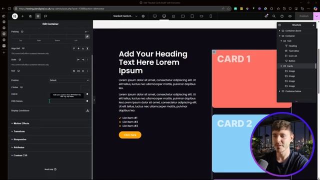 Stacked Cards on Scroll Effect in Elementor