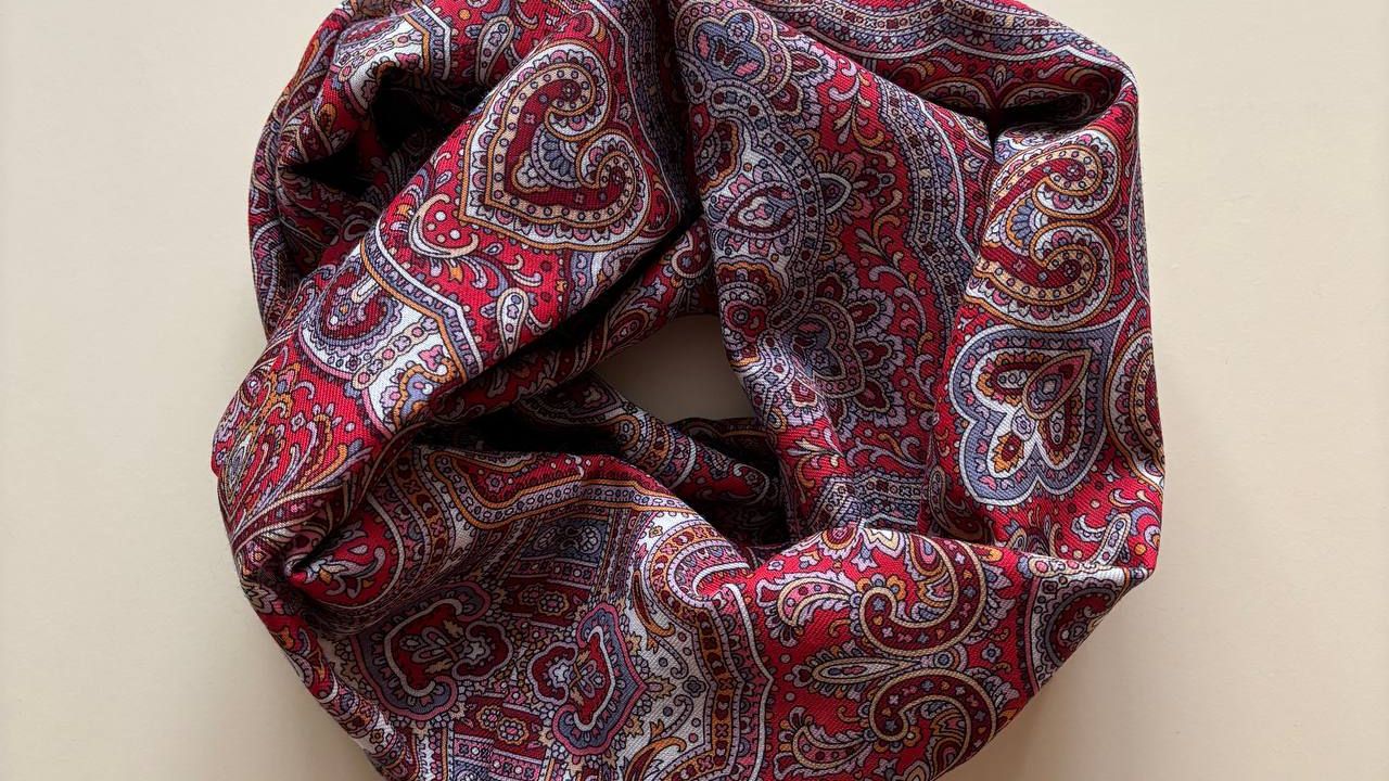 Снуд из павловопосадского платка "Осеннее утро"