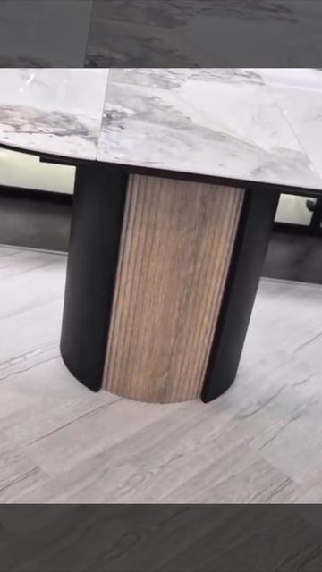 Стол обеденный Q-Home Батист, 115/155 см, раздвижной, керамика Pandora Light / Дуб Американский