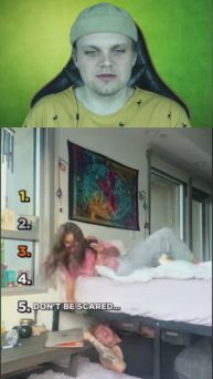 Реакция на пранк "ПУГАЛКА ПОД КРОВАТЬЮ"! 😱 #shorts