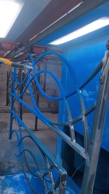 Порошковая покраска оградок I Оградка в синем муаре I Полимерная покраска I Гомель