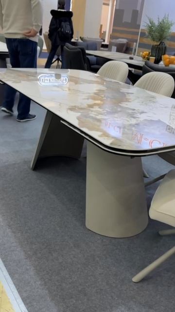 Стол обеденный Q-Home Stefan, 180/260 см, раздвижной, глянцевая керамика Luxury Pandora / Латте