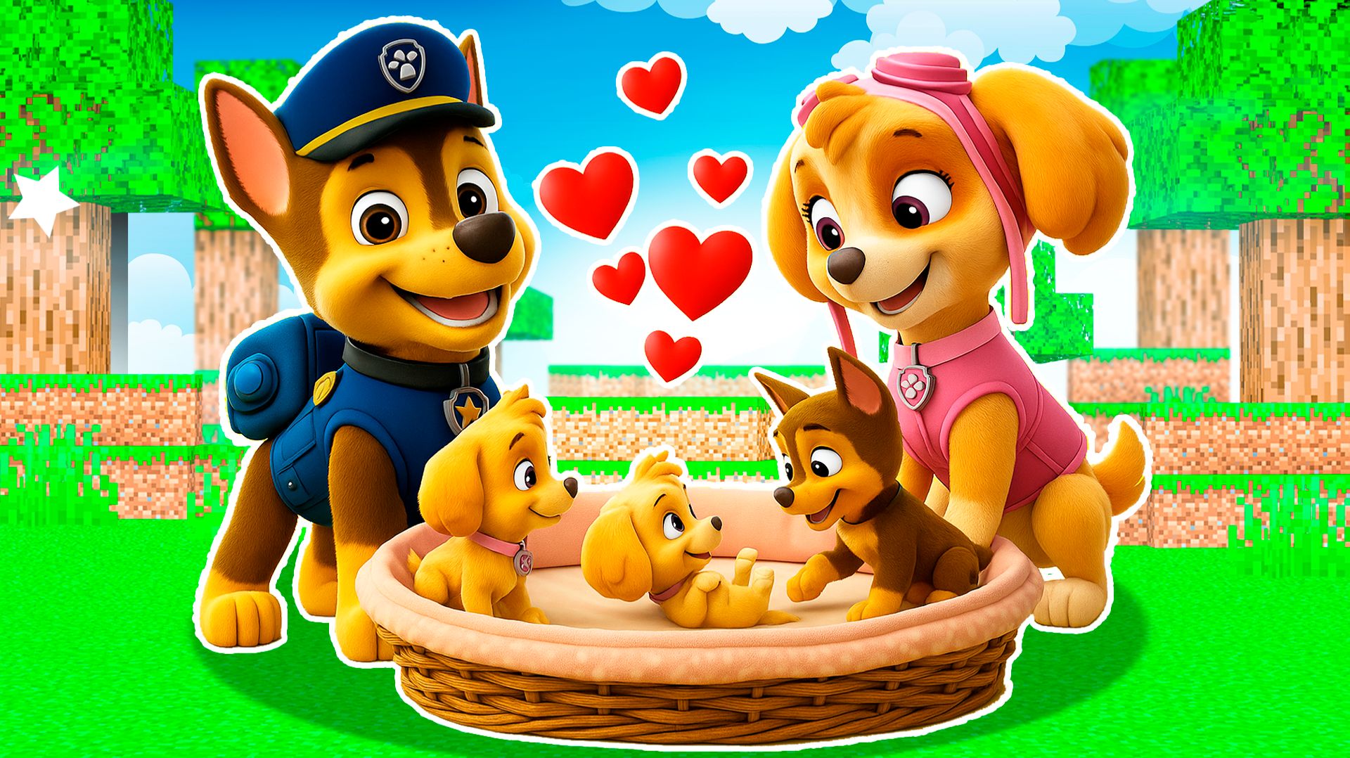 😳 ДЕВУШКА СКАЙ БЕРЕМЕННА от ГОНЩИКА и РОДИЛА ЩЕНЯЧИЙ ПАТРУЛЬ в МАЙНКРАФТ PAW PATROL МУЛЬТИК