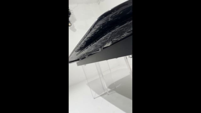 Стол обеденный Q-Home Laurtis, 200/300 см, раздвижной, шоколадный, стекло Bubble / каркас Прозрачный