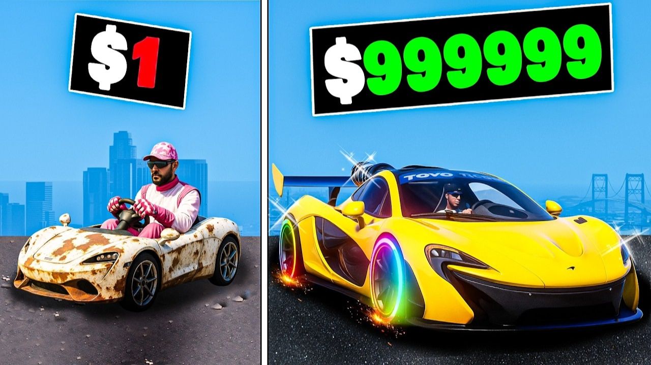 ПРОКАЧАЛ ТАЧКУ НУБА ЗА $1 ДО $1,000,000 В GTA 5