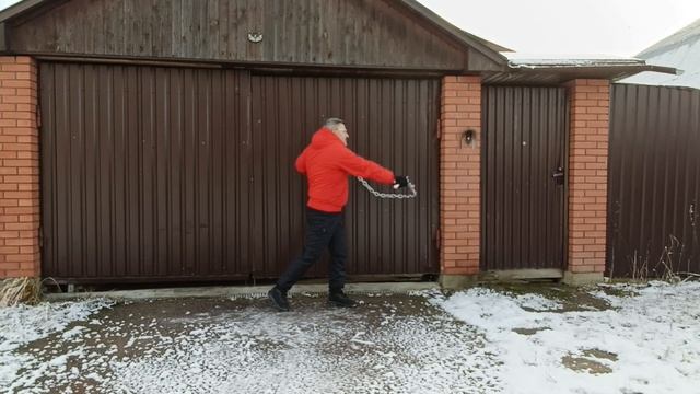 Разминка с цепью синъи кунг-фу весом 4.5 кг в деревне (3)