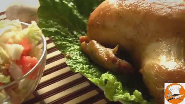 Курица с грибами запечёная в рукаве